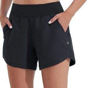 Willit Navy Quick Dry Stretch Shorts UPF 50+ Black Athletic Shorts with Pockets